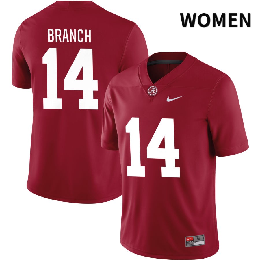 Alabama Crimson Tide Women's Brian Branch #14 NIL Crimson 2022 NCAA Authentic Stitched College Football Jersey WM16G10CO